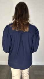 Blouse Emma met pofmouw marine