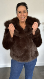 Kort bontjasje bruin (fake fur)