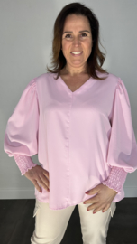 Blouse Emma met pofmouw roze