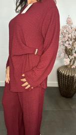 Crinkle pak met Gesp Bordeaux