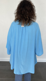 Tuniek chantal met kant turquoise +SIZE