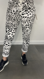 Cargo joggjeans panter zwart wit