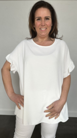 Top brigitte met ruche en KETTING ecru