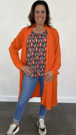 Vest crinckle met sjaalkraag +SIZE oranje