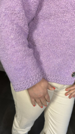 Kort gebreid vest Bouclé lila