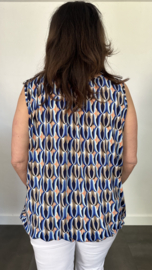 Ballon top retro blauw