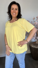 Ballon shirt travel met elastiek geel