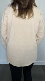 Velvet baby rib sweater Perfect beige/ zand