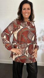 Blouse Panters en Chains Roestbruin