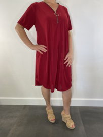 Tuniek/ jurk  zipp travel wijnrood