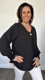 Shirt Nina crepe zwart (lange mouwe)