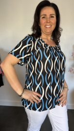Ballon shirt met elastiek new elips zwart /blauw