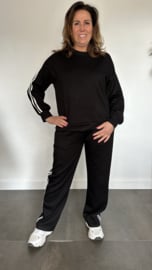 Comfy pak met dubbele bies zwart