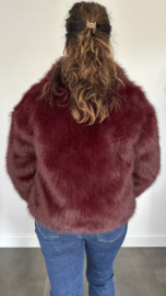 Kort bontjasje bordeaux (fake fur)