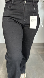 Red Berry Jeans wide leg glitter zwart