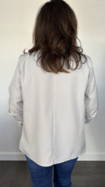 Blazer Marjan met gesmokte mouw licht grijs