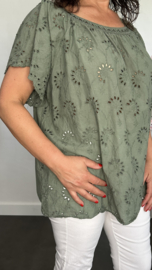 Broderie blouse Olivia Army