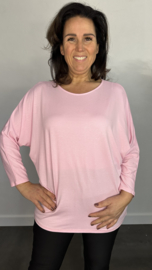 Shirt Debby met vleermuismouw roze