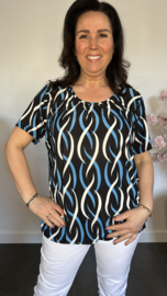 Ballon shirt met elastiek new elips zwart /blauw