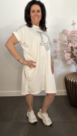 Sweaterdress Dianne bling Ecru