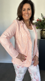 Kanten blazer roze