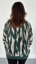Blouse met boord bamboo d.groen