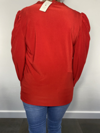 Shirt met kant Diana lange mouw rood