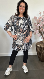 Tuniek soft met flared mouw Animal mix