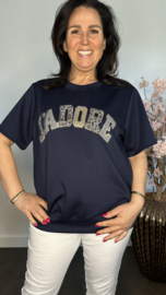 Sweatshirt J'adore panter/ bling Marine