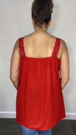 Hemd met kant travel rood