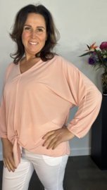 Top met strik travel oud roze