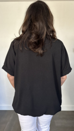 Top Maya korte mouw +SIZE zwart