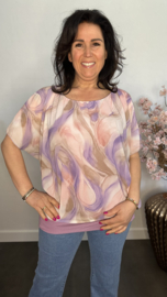 Blouse met boord Marble lila
