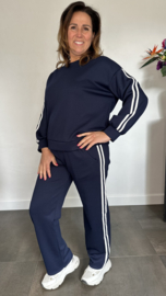 Comfy pak met dubbele bies marine