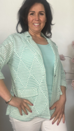 Opengewerkte blazer Mint