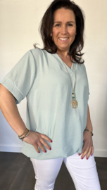 Top Maya korte mouw +SIZE licht groen