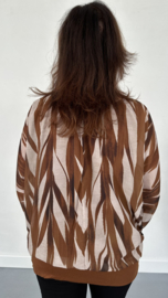 Blouse met boord bamboo cognac