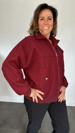 Bomberjack met rits bordeaux