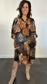 Jurk/tuniek autumn paisley zwart