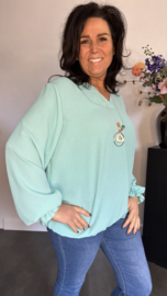 Top Maya lange mouw +SIZE mint