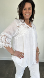 Blouse met kant Summer wit