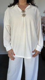 2-Delig comfy pak Sunny ribbel Ecru SALE