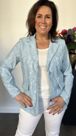Kanten blazer ijsblauw