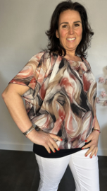 Blouse met boord Marble zwart
