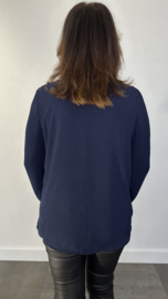 Blouse Tina met plissé pofmouw marine