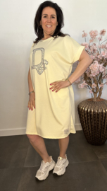 Sweaterdress Dianne bling Boter geel