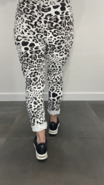 Cargo joggjeans panter zwart wit