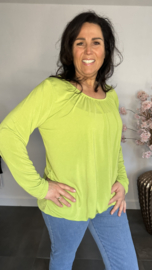 Ballon shirt travel met elastiek avocado