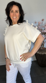 Sweatshirt met strikjes Ecru