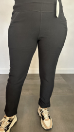 Tregging met fleece gevoerd Strass Zwart